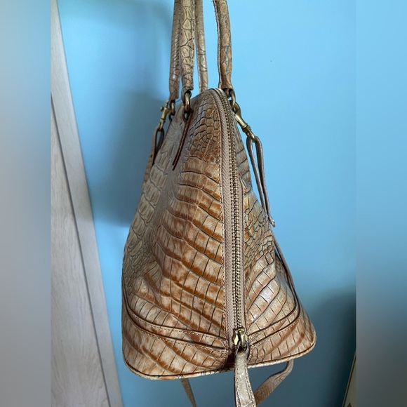 BRAHMIN Vivian Dome Bag Light Almond Color Purse Top Handles & Shoulder Strap - Picture 4 of 16